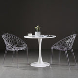 Scandinavian Armless Dining Chairs Acrylic Cross Back Side Chair