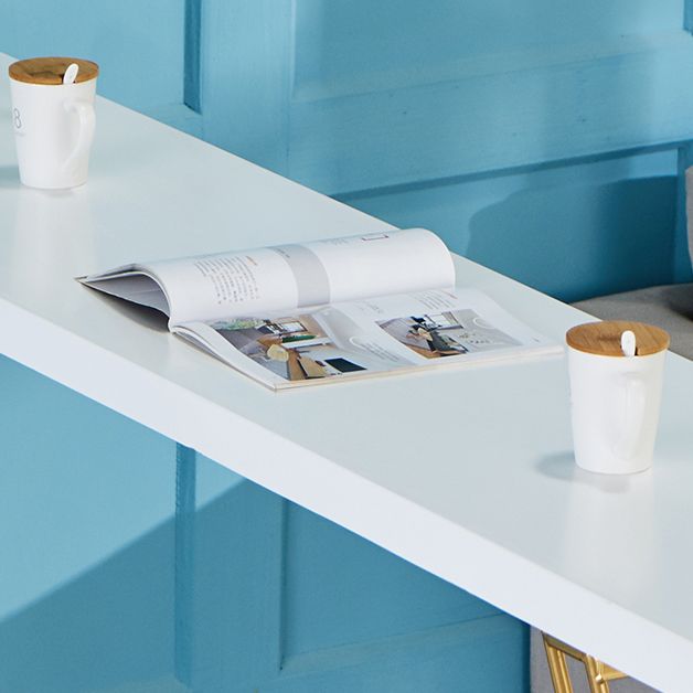 Mesa de madera blanca glamorosa y juego de heces 1/2/3/5 piezas de doble pedestal set