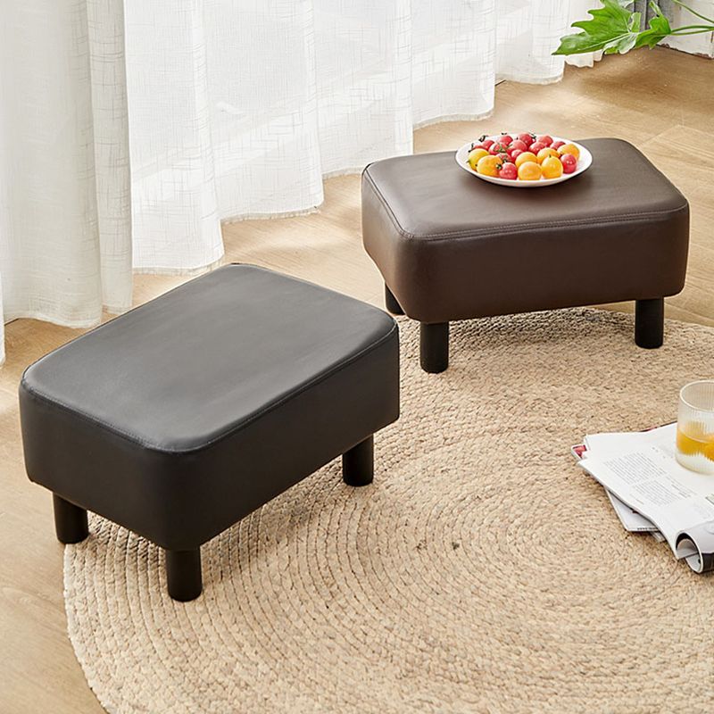 Contemporary Ottoman Solid Color Water Resistant Leather Rectangle Footstool Ottoman Clearhalo 'furn' 'furn_ottomans_poufs' 'Furniture' 'Living Room Furniture' 'Ottomans & Poufs' 'ottomans_poufs' 1200x1200_5d9b4156-da57-4117-8d9f-a369fac38b51