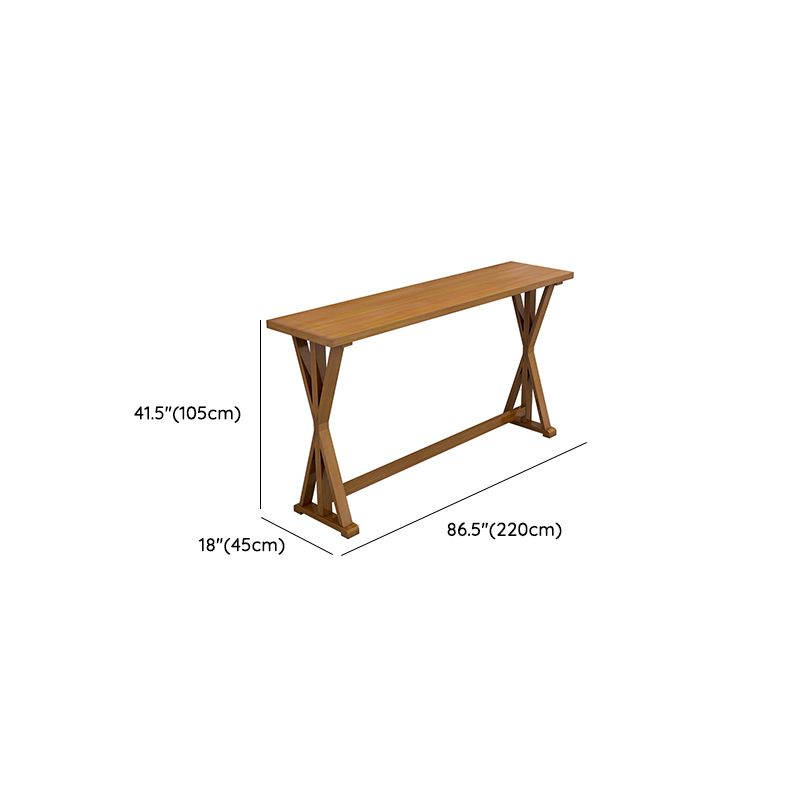 Contemporary Solid Wood Bar Stool Table Rectangle Bar Table in Brown for Indoor Clearhalo 'Bar Furniture' 'Bar Tables' 'bar_tables' 'furn' 'furn_bar_tables' 'Furniture' 'Kitchen & Dining Furniture' 1200x1200_5d9b82ea-dc4e-41cf-8a0a-6e9f1395d333