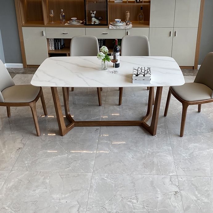 Modern Rectangle Dining Table 4 Legs Standard Height Table without Chair Clearhalo 'Dining Tables & Seating' 'Dining Tables' 'dining_table' 'furn' 'furn_dining_table' 'Furniture' 'Kitchen & Dining Furniture' 1200x1200_5d9c3d9a-6766-425f-889a-5d10f102d790