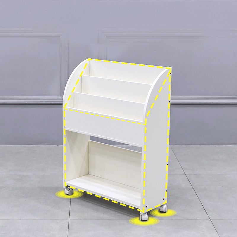 Libreria in legno fabbricata a scala moderna con ruote di caster