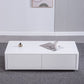 4 Drawers Contemporary Coffee Table in White Solid Wood 13.8" H Cocktail Table