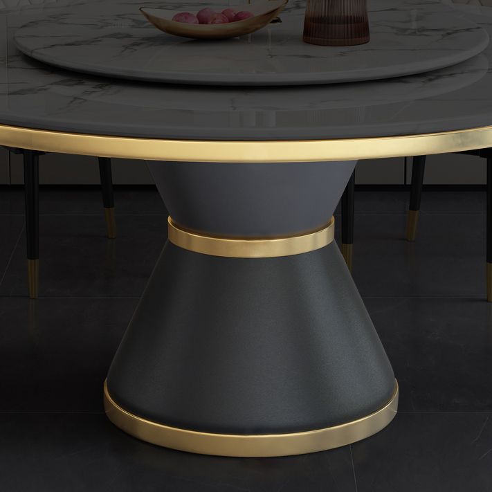 Round Modern Style Sintered Stone Dining Table Furniture with Metallic Base Clearhalo ' dining_table' 'Dining Tables & Seating' 'Dining Tables' 'furn' 'furn_dining_table' 'Furniture' 'furniture_dining_table' 'Kitchen & Dining Furniture' 'kitchen&dining_furn' 'kitchen' 'kitchen_dining_table' 1200x1200_5d9edac9-a4e5-4e9e-afb5-e133cfecd32b