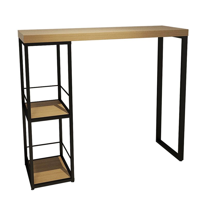 Pine Wood Bar Dining Table Modern Bar Table with Double Pedestal for Dining Room Balcony Clearhalo 'Bar Furniture' 'Bar Tables' 'bar_tables' 'furn' 'furn_bar_tables' 'Furniture' 'furniture_bar_tables' 'Kitchen & Dining Furniture' 1200x1200_5da0725e-b6b5-4aba-b371-11cc6b6ef506