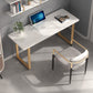 Rectangular Home Office Writing Desk Glam Style Wooden Office Desk