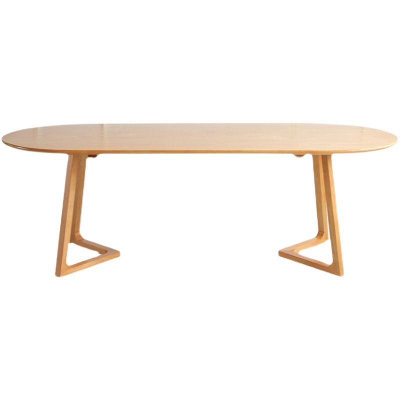 Mesa de restaurantes de simplicidad Mesa de comedor de madera maciza ovalada para comedor