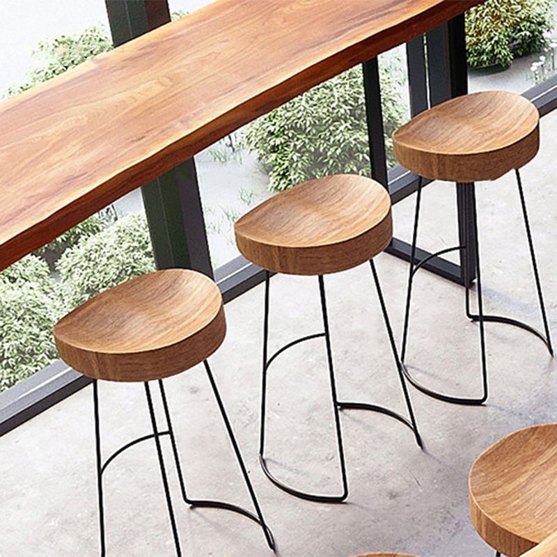 Wood Backless Dining Stools Contemporary Bar Stools with Footrest Clearhalo 'Bar Furniture' 'Bar Stools' 'bar_stools' 'furn' 'furn_bar_stools' 'Furniture' 'Kitchen & Dining Furniture' 1200x1200_5da3dcb5-b6df-4d96-abd8-86200337dbfa