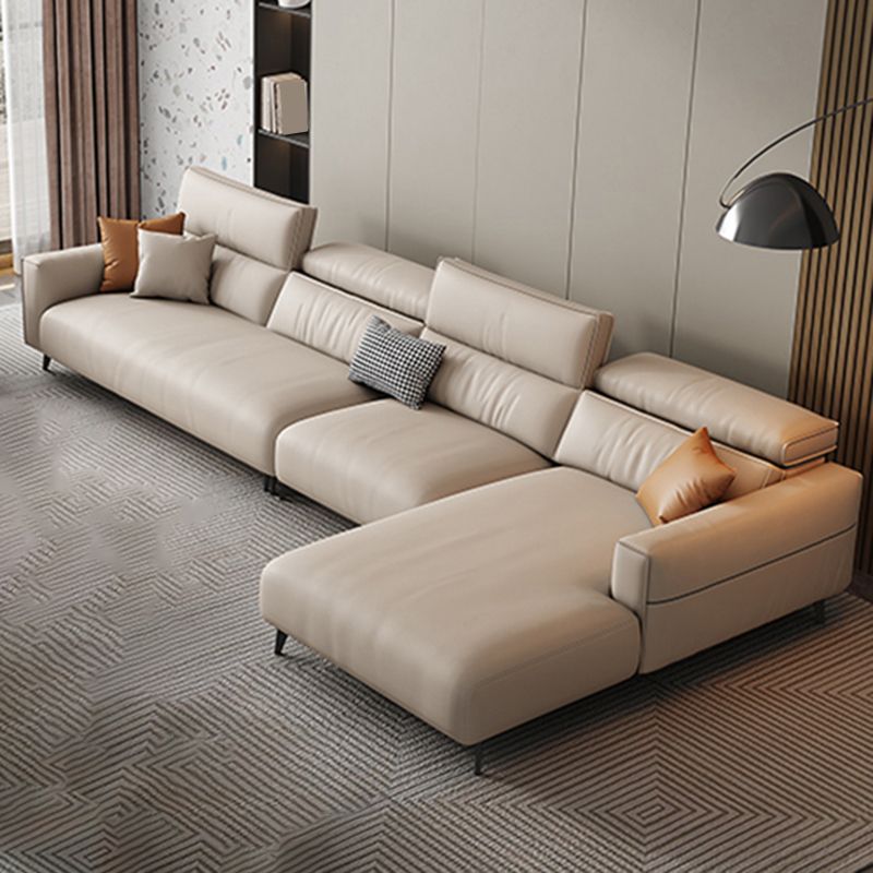 Contemporary Sectional Sofa Cushion Back Faux Leather Sectionals