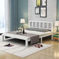 Contemporary Metal Slat Standard Bed with Rectangular Headboard