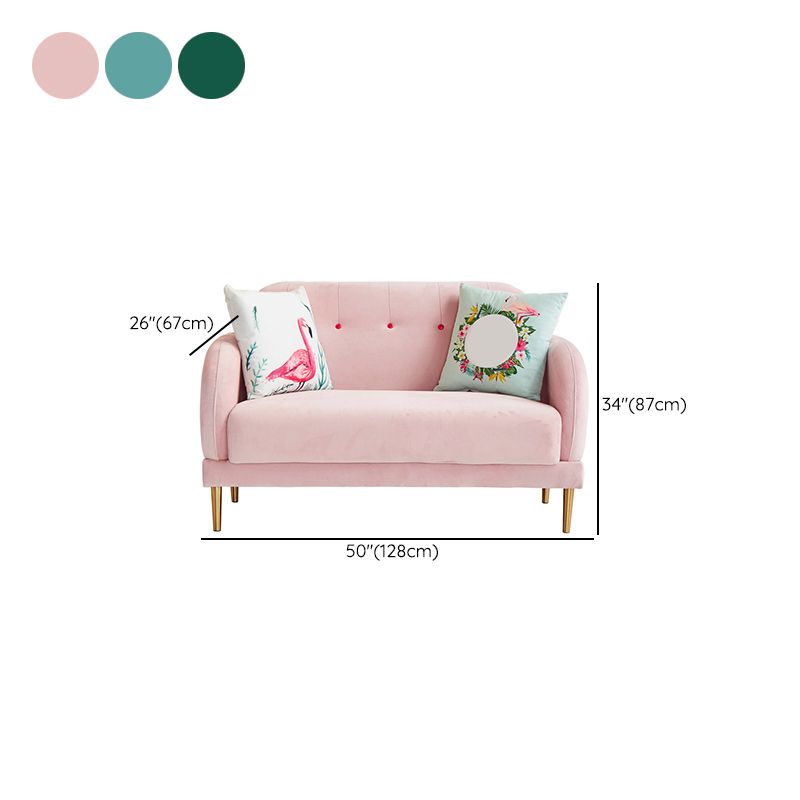 Contemporaneo 34.25 "H divano braccio quadrato in velluto a colore solido per soggiorno