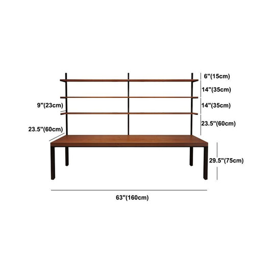 Modern Wood Office Wood Desk Rectangular Home Writing Desk en Brown