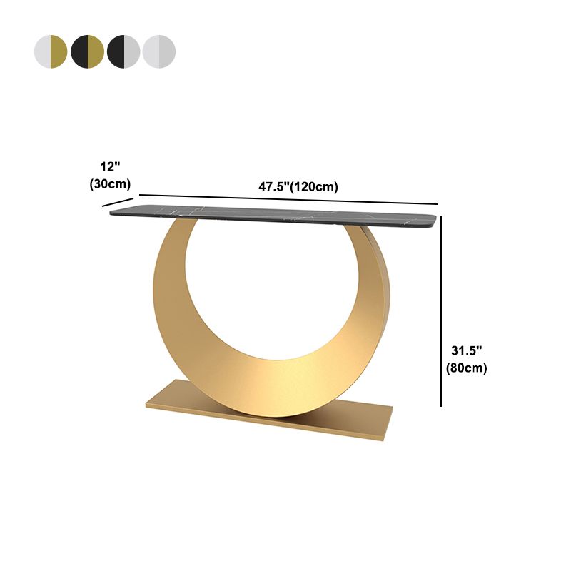 Tavolo accento top in pietra in stile glam per la tabella della console di sala 31,5 "di altezza