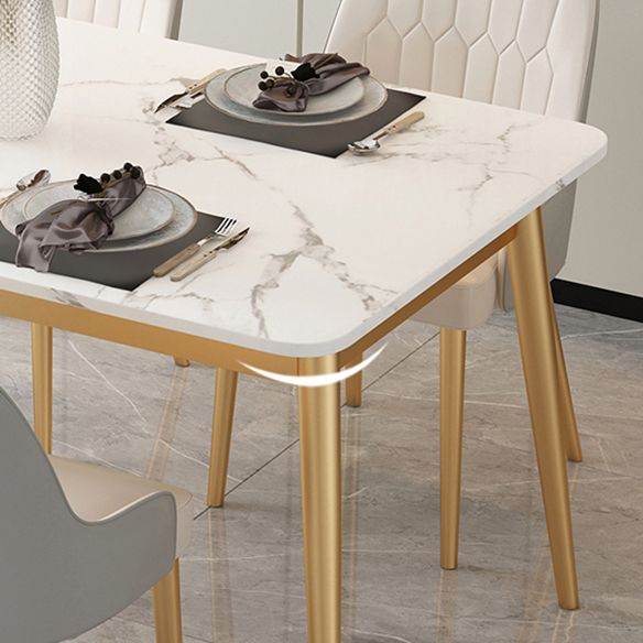 Modern Style Sintered Stone Dining Table with 4 Gold Legs Base for Home Use Clearhalo 'Dining Room Sets' 'Dining Tables & Seating' 'dining_room_set' 'Furniture' 'furniture_dining_room_set' 'Kitchen & Dining Furniture' 'kitchen&dining_furn' 'kitchen' 1200x1200_5daa6375-c6bf-4b16-84bd-22d7f553c471