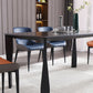 Industrial Dining Table Rectangle Stone Dinette Table in Black Clearhalo 'Dining Tables & Seating' 'Dining Tables' 'dining_table' 'furn' 'furn_dining_table' 'Furniture' 'Kitchen & Dining Furniture' 1200x1200_5daa7477-cb23-4ea6-8aa2-6bdbd755a6e3