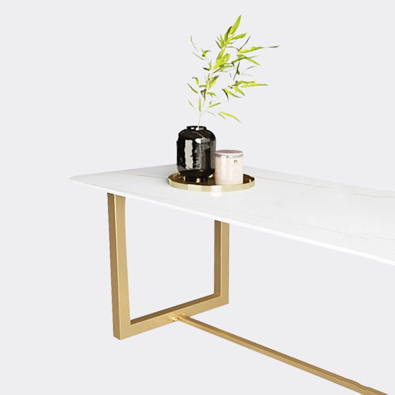 Traditional Luxury White in Marble Counter Rectangle Dining Table for Kitchen Clearhalo 'Dining Tables & Seating' 'Dining Tables' 'dining_table' 'furn' 'furn_dining_table' 'Furniture' 'Kitchen & Dining Furniture' 1200x1200_5dae2138-1495-4b35-a56b-9ee528f41bc7