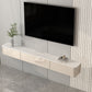 Console TV a parete moderna in legno con cassetti e porte, 9,5 "D x 7" H