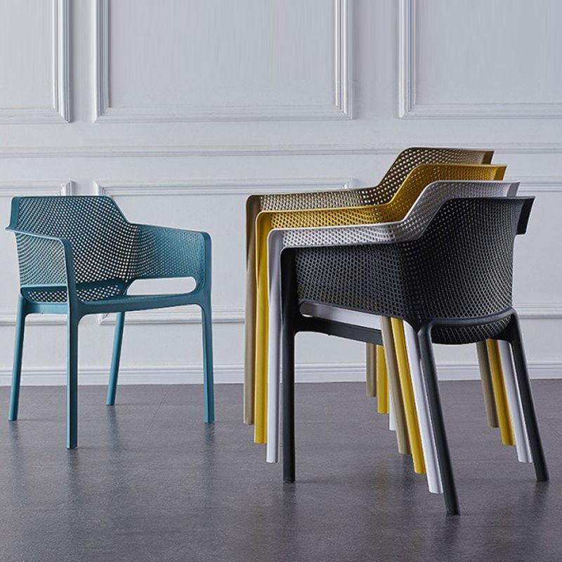 Scandinavian Plastic Kitchen Dining Room Armchair Solid Back Chair Clearhalo ' kitchen&dining_furn' 'Dining Chairs' 'Dining Tables & Seating' 'dining_chair' 'Furniture' 'furniture_dining_chair' 'Kitchen & Dining Furniture' 'kitchen' 1200x1200_5db0563b-0215-4eea-a5b1-73322fc9378b