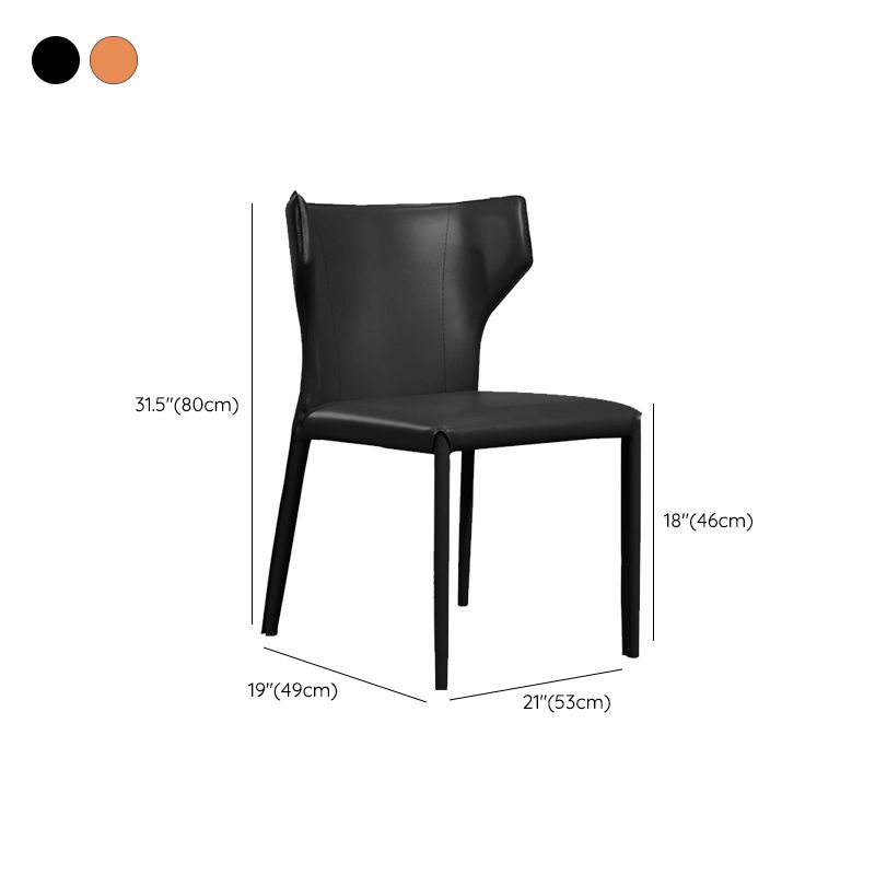 Sillas de cocina de cuero de faux contemporánea sillas laterales de ala