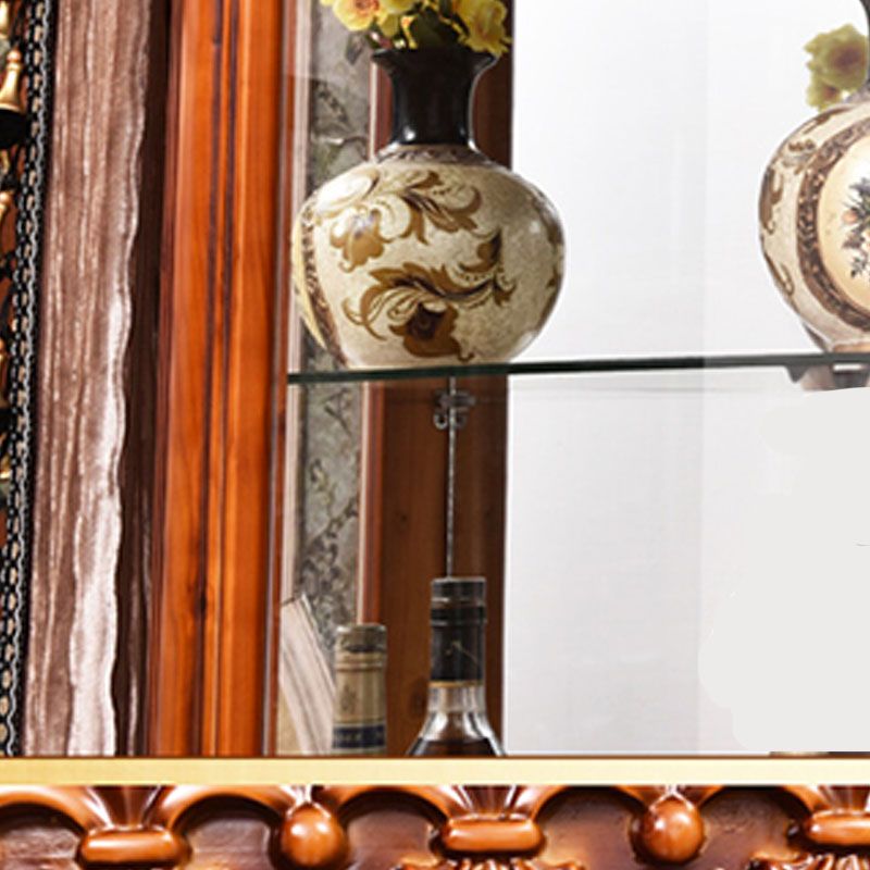 Glas in stand met vaste houten rustieke knoppen Accentkast met deuren