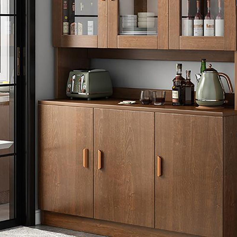 Modern Wood Dining Hutch Glass Doors Display Cabinet with Doors for Dining Room Clearhalo 'Display & China Cabinets' 'display_china_cabinets' 'furn' 'furn_display_china_cabinets' 'Furniture' 'Kitchen & Dining Furniture' 1200x1200_5db398d7-1aa9-4654-b72a-f93c8d1a98d9