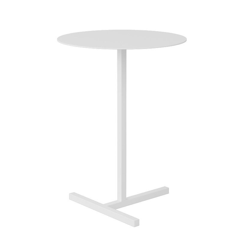 Mid-Century Round Metal End Table Dia 15.75" Pedestal Side Table