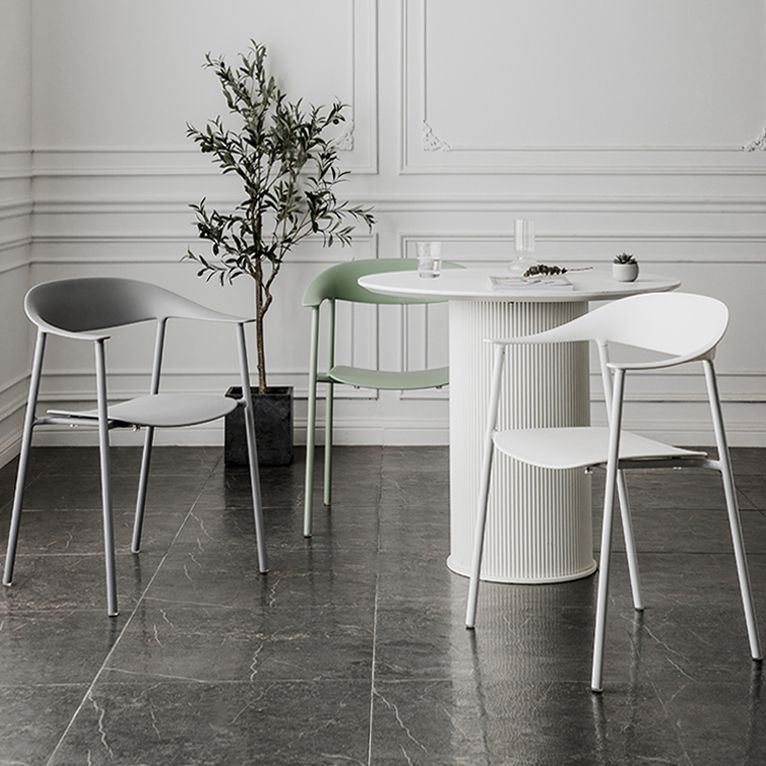 Sedie da pranzo in stile contemporaneo sedie a braccio con gambe in metallo per la casa