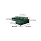 Square Arm Sectionals,137.8" L, Pillowed Back Faux Leather Cushions Sectional in Green