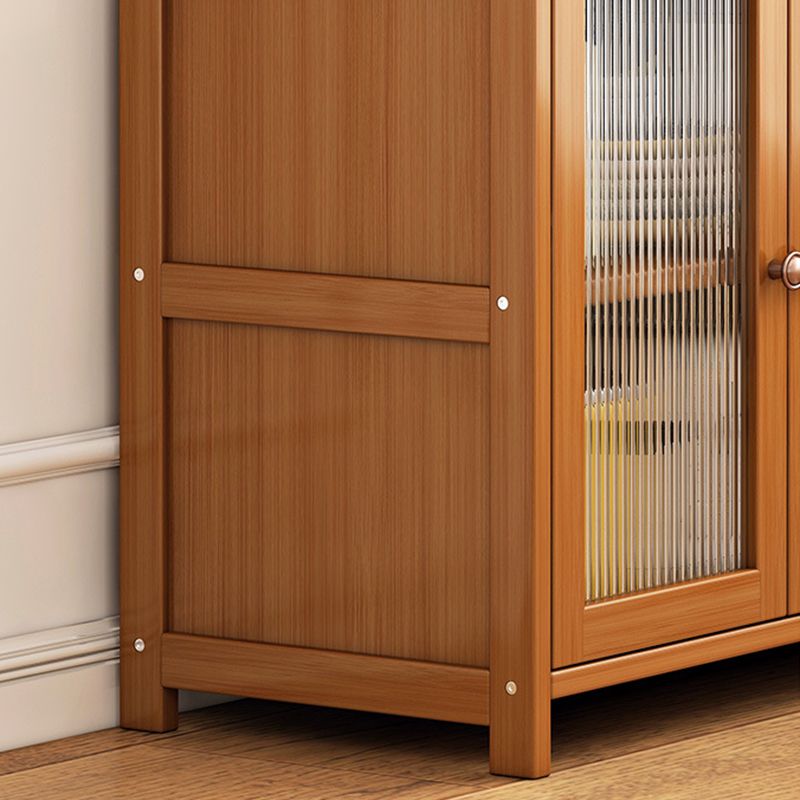 Server da pranzo moderno cucina in bambù marrone con 2 ripiani