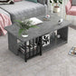 Modern Metal Marble Coffee Table Rectangle Cocktail Table with Shelf Clearhalo 'Coffee & Accent Tables' 'Coffee Tables' 'coffee_tables' 'furn' 'furn_coffee_tables' 'Furniture' 'furniture_coffee_tables' 'Living Room Furniture' 1200x1200_5db5cb0b-1c59-494a-87bc-b3536ecc8653