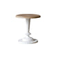 Mesa de cóctel envejecida de estilo francés, mesa de centro con pedestal de madera para el hogar