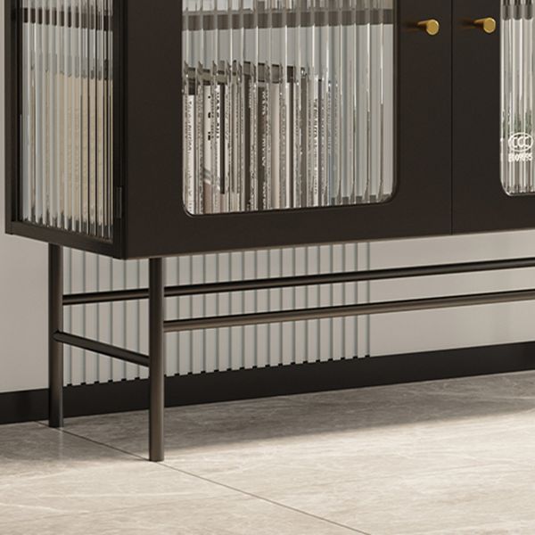 Moderno semplice in ferro sideboard a strisce vetro armadi server per soggiorno per soggiorno