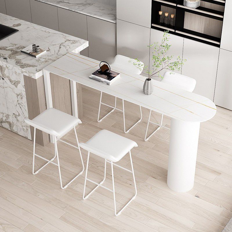 Stone Counter Table Metal Base 42-inch Height Contemporary Bar Table for Island Clearhalo 'Bar Furniture' 'Bar Tables' 'bar_tables' 'furn' 'furn_bar_tables' 'Furniture' 'furniture_bar_tables' 'Kitchen & Dining Furniture' 1200x1200_5db96d35-84c2-43e1-9b00-409189a6031d