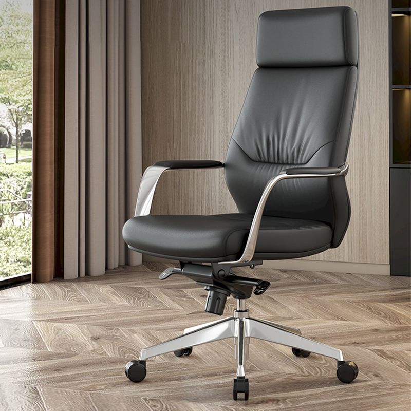 Contemporary Office Chair Lumbar Support No Distressing Fixed Arms Chair Clearhalo 'furn' 'furn_office_chair' 'Furniture' 'furniture_office_chair' 'Office Chairs' 'Office Furniture' 'office_chair' 1200x1200_5dbbcc3a-b210-4dc4-ba30-fda0ecd28124