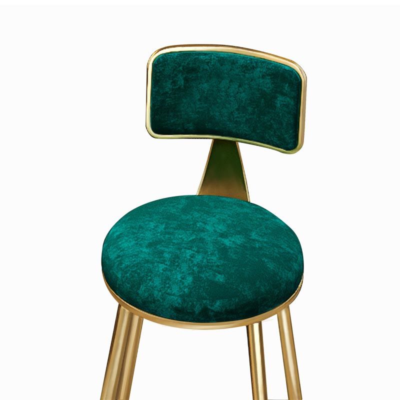 Glam Metal Barstool Velvet Gold Furniture in Matte Finish for Indoor Clearhalo 'Bar Furniture' 'Bar Stools' 'bar_stools' 'furn' 'furn_bar_stools' 'Furniture' 'Kitchen & Dining Furniture' 1200x1200_5dbbd71c-29e0-420c-b4b2-8499f00c7b86
