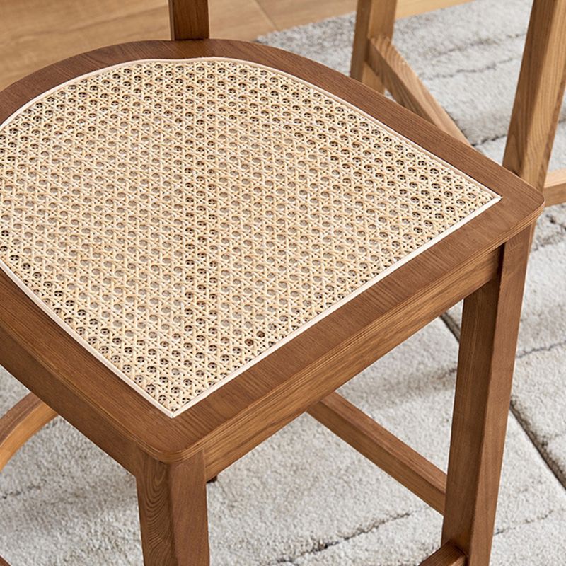 Taburete moderno de bar ratán taburete de barra sin brazo de madera sólida para sala de estar