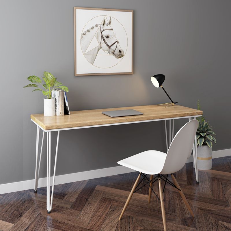 Glam Style Hairpin Writing Desk Rectangular Solid Wood Office Desk Clearhalo 'Furniture' 'furniture_office_desk' 'Office Desks' 'Office Furniture' 'office_desk' 1200x1200_5dbd0095-3da5-439f-9e58-d30ea05154a2