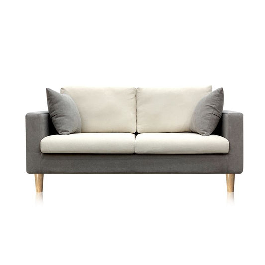 Contemporary Fabric Stationary Square Arm Loveseat with Loose Back Clearhalo 'furn' 'furn_sofas' 'Furniture' 'furniture_sofas' 'kitchen' 'kitchen_sofas' 'Living Room Furniture' 'Sofa' 'sofas' 1200x1200_5dbdb90d-0d33-4a0c-b7ee-fdc902adbb6f