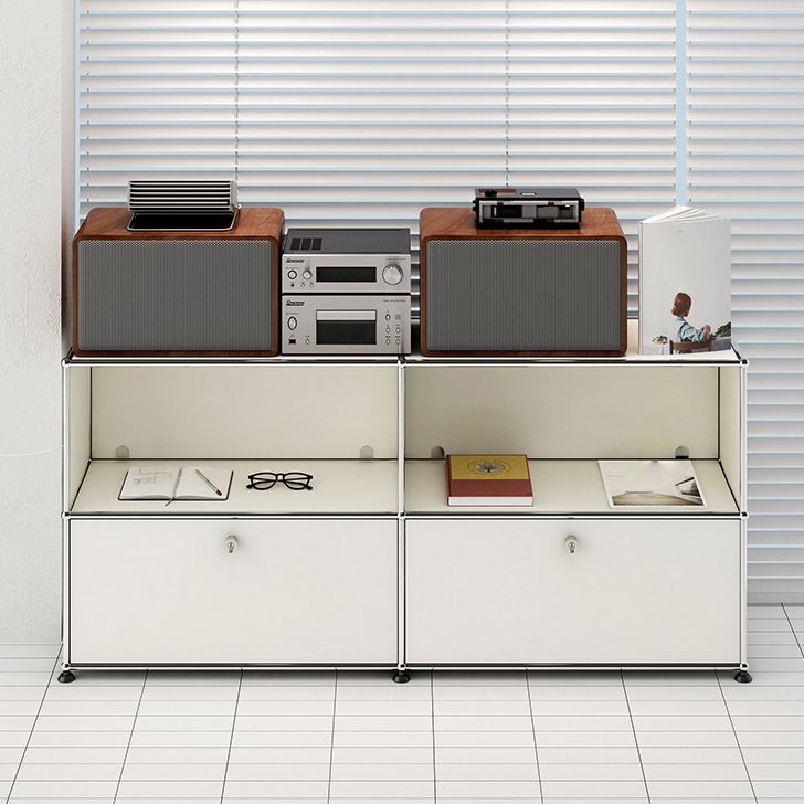 Stainless Steel Sideboard Contemporary White Dining Sideboard for Living Room Clearhalo 'buffet_sideboard' 'Buffets & Sideboards' 'furn' 'furn_buffet_sideboard' 'Furniture' 'Kitchen & Dining Furniture' 1200x1200_5dbdf7e2-4b52-4896-affc-a6d4daf4ccb8