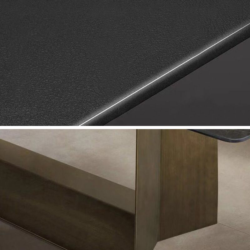Industrial Sintered Stone Dining Table Rectangle Shape Standard Dining Table for Kitchen Clearhalo ' dining_table' 'Dining Tables & Seating' 'Dining Tables' 'furn' 'furn_dining_table' 'Furniture' 'furniture_dining_table' 'Kitchen & Dining Furniture' 'kitchen&dining_furn' 'kitchen' 'kitchen_dining_table' 1200x1200_5dbe50b3-bc36-4bc0-8c26-9154fe00fa4c