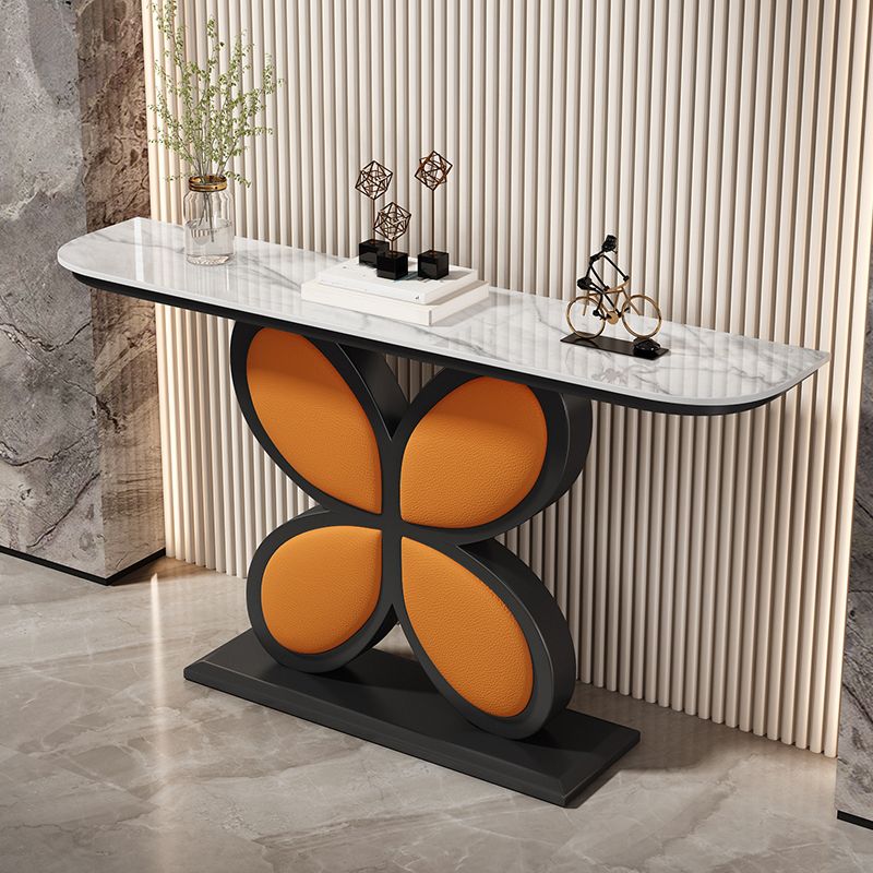 Stone Half Moon End Tabelle 1-Shelf 31,5-Zoll hohen Akzenttisch