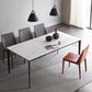 Contemporary 1/2/3/5 Pieces Dining Chairs Set Rectangle Stone Furniture in White