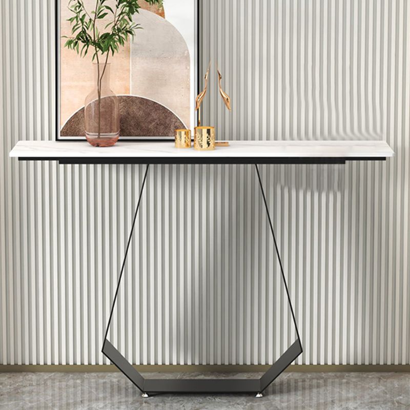 31.5" H Contemporary Console Accent Table Antique Finish Sofa Console Table in Marble Clearhalo 'Console Tables' 'console_tables' 'Entry & Mudroom Furniture' 'furn' 'furn_console_tables' 'Furniture' 1200x1200_5dc0786c-44c8-4413-87a4-708db7c6a16b