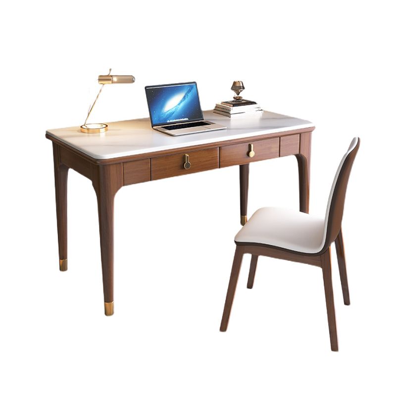 Glam Style Home Office Desk Solid Wood Base Rectangular Writing Desk Clearhalo 'furn' 'furn_office_desk' 'Furniture' 'Office Desks' 'Office Furniture' 'office_desk' 1200x1200_5dc0d37f-2551-4dea-8b43-72af733d59f3