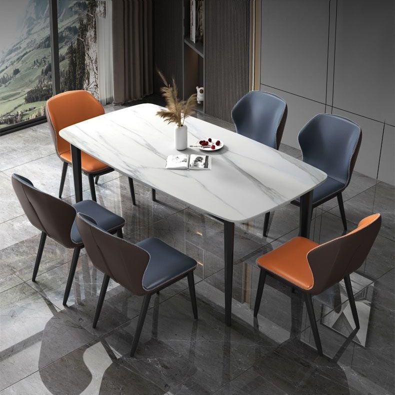 Rechteckstein Industrie -Tisch Standardhöhe Esstisch mit 4 Beinen