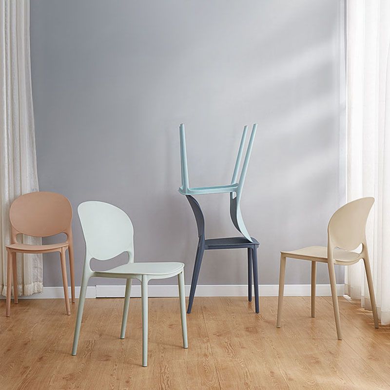 Modern Style Stackable Chair Dining Armless Open Back Chair with Plastic Legs for Kitchen Clearhalo ' kitchen&dining_furn' 'Dining Chairs' 'Dining Tables & Seating' 'dining_chair' 'furn' 'furn_dining_chair' 'Furniture' 'furniture_dining_chair' 'Kitchen & Dining Furniture' 'kitchen' 1200x1200_5dc238c9-51cd-473b-aa8c-318dbbc46f98