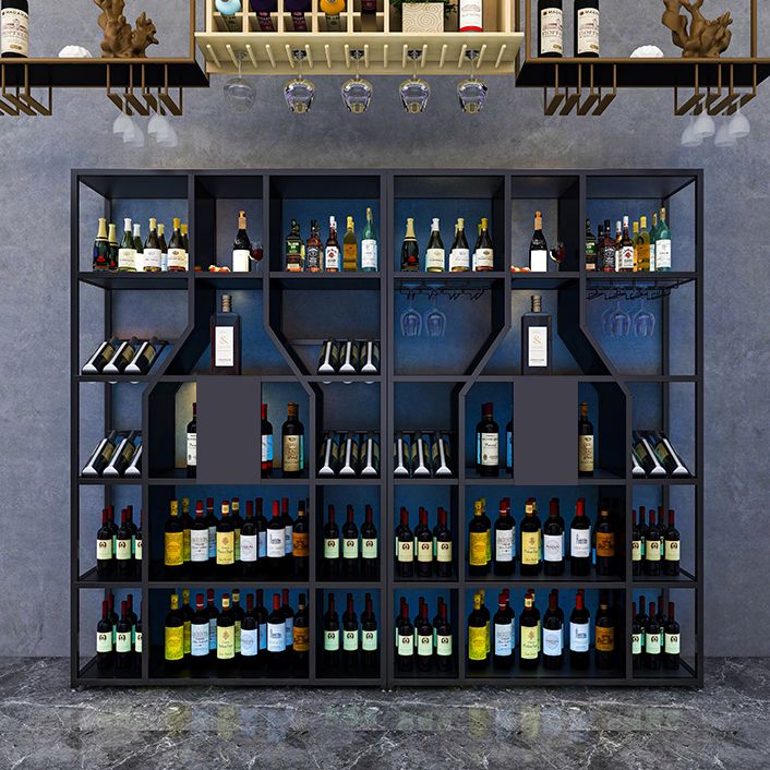 Metal Floor Wine Bottle Rack Glam Wine Bottle Holder with Shelf Clearhalo 'furn' 'furn_wine_racks' 'Furniture' 'Kitchen & Dining Furniture' 'Wine Racks' 'wine_racks' 1200x1200_5dc350b2-d3b8-4139-b451-c6e0aee95e96