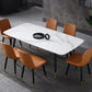 Contemporary Stone Dining Table Black Rectangle Dining Table with 4 Wood Legs Clearhalo 'Dining Tables & Seating' 'Dining Tables' 'dining_table' 'furn' 'furn_dining_table' 'Furniture' 'furniture_dining_table' 'Kitchen & Dining Furniture' 'kitchen' 'kitchen_dining_table' 1200x1200_5dc3b12a-b9ee-4185-8c4f-c1500d78d022