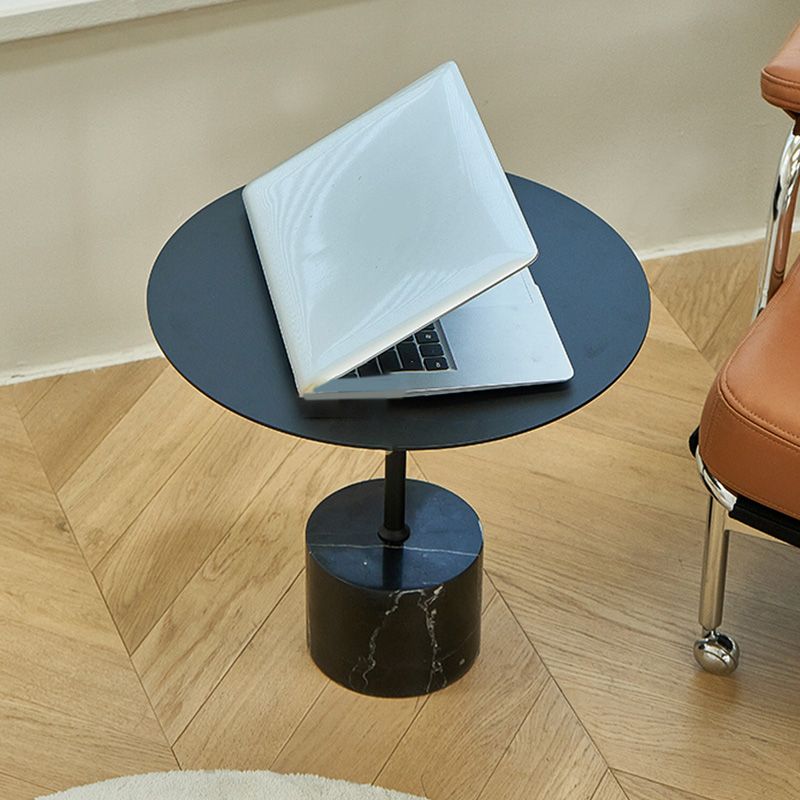 Black End Slide Table Round Living Room Pedestal Marble Corner Table Clearhalo 'Coffee & Accent Tables' 'End & Side Tables' 'end_side_tables' 'furn' 'furn_end_side_tables' 'Furniture' 'Living Room Furniture' 1200x1200_5dc3ca28-67a7-43e2-853a-c2391196117f