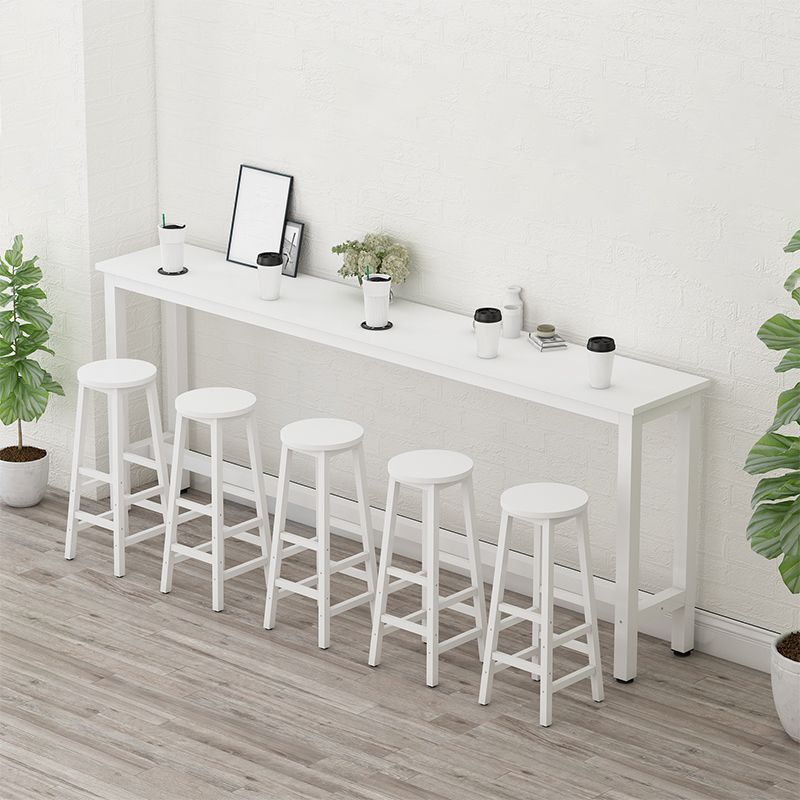 Modern Artificial Wood Bar Table Rectangle Table Metal Base for Cafe Clearhalo 'Bar Furniture' 'furn' 'furn_home_bar_bar_sets' 'Furniture' 'Home Bars & Bar Sets' 'home_bar_bar_sets' 'Kitchen & Dining Furniture' 1200x1200_5dc52d12-61ab-4e4d-8070-2e939c78f758